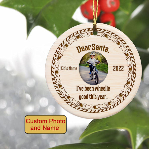 Dear Santa cycling ornament for kids, BMX bike ornament, boys girls commemorative bicycle ornament| ONT90