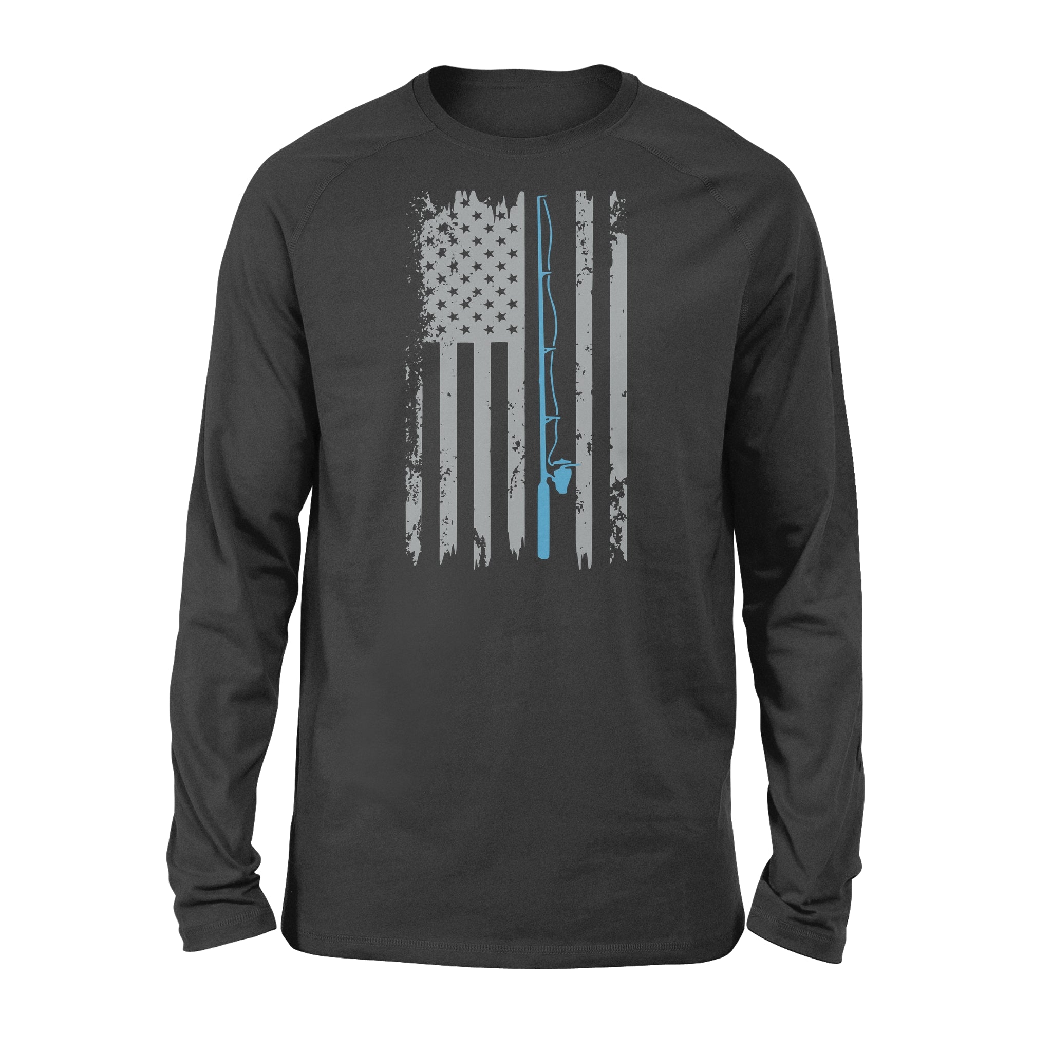 American flag fishing shirt vintage fishing - Standard Long Sleeve