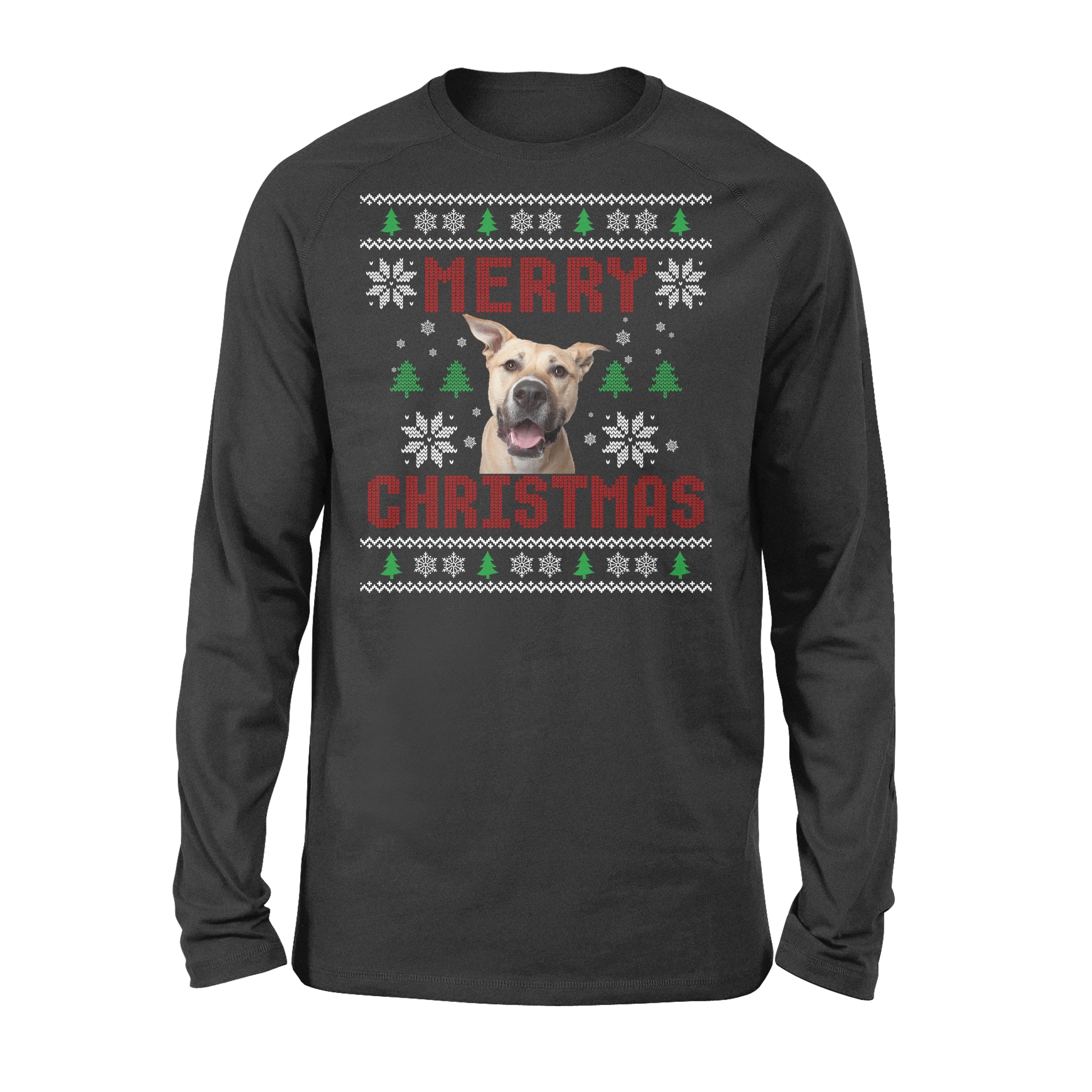 Custom Pet Face Ugly Christmas Sweatshirt T-Shirt - Funny Ugly Christmas Sweater - Dog Mom - Dog Lover Gift - Pet Lover Gift - Cat Mom Sweater NQSD7  - Standard Long Sleeve