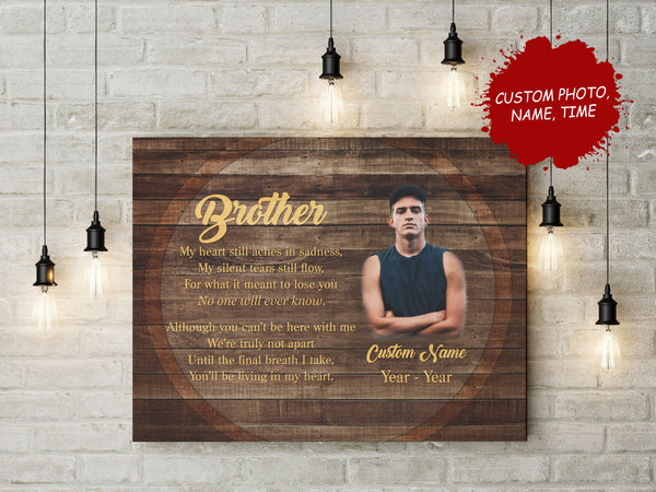 Brother Memorial Canvas, Personalized Remembrance Picture Frame, Sympathy Gift for Loss of Brother N2703