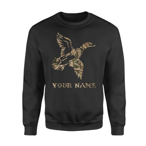 Duck Hunting Waterfowl Camo Customize hunter names Shirts, Personalized Hunting gift For duck hunter D02 NQS1227 - Standard Crew Neck Sweatshirt
