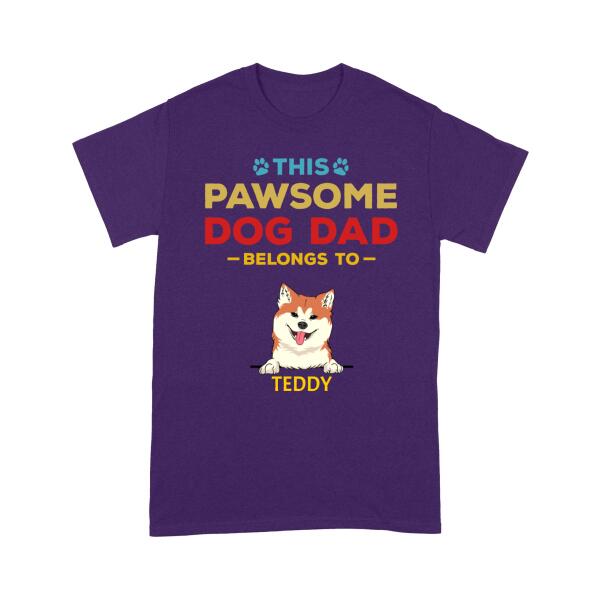 Dog Dad T-shirt Custom Breeds - Pawsome Dog Dad, Cute Shirt for Dog Lovers on Fathers Day, Christmas| NTS217A
