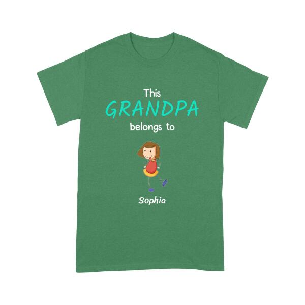 This Grandpa Belongs to - Custom Grandkids T-shirt for Grandpa, Grandma, Birthday & Christmas Gift| NTS242
