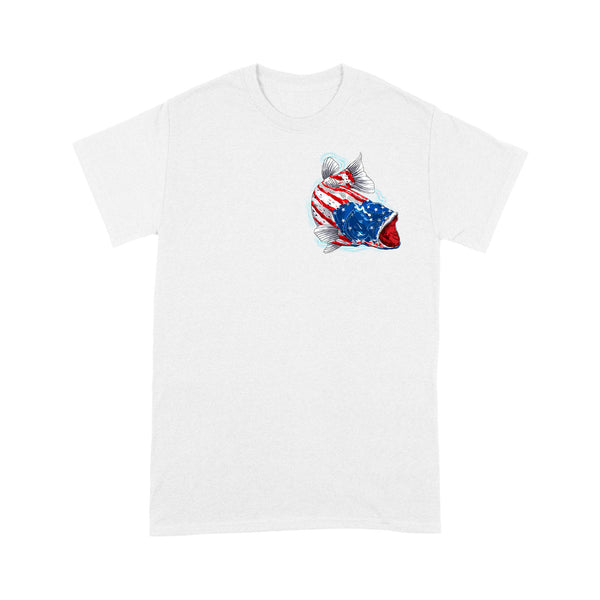 American flag angry bass fishing shirts gift for fisherman