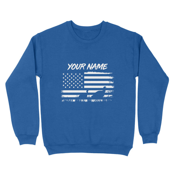 Customize name Turkey hunting American flag patriotic hunting shirt D08 NQS2206 - Standard Crew Neck Sweatshirt