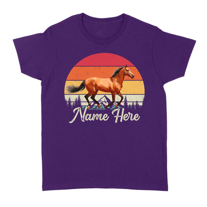Custom Photo and name Horse retro Shirt, Horse Riding Shirt, Gift for Horse Lover D03 NQS3244 Women's T-shirt
