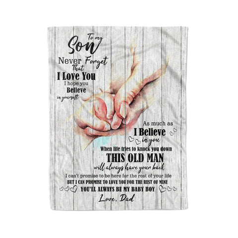 Love Letter from Dad to Son Personalized Blanket, Fleece Blanket Gift for Son, Birth Day Gift - TNN127D05