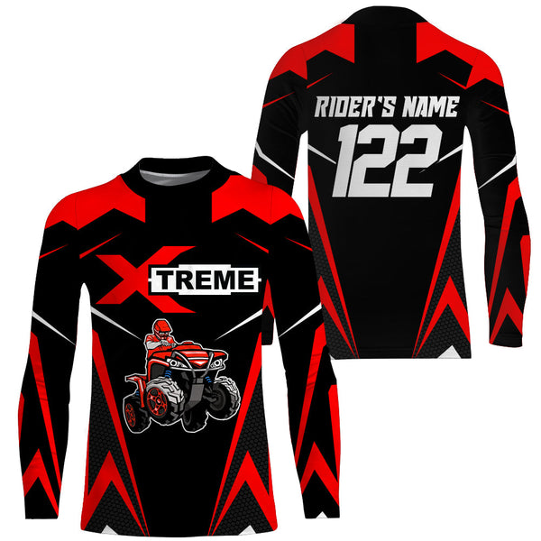 Extrem ATV Motocross Jersey Personalized Red Quad Bike Shirt UPF30+ Adult Youth Off-road Racing NMS1362