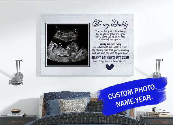 New Dad Personalized Canvas| Daddy Are You Ready| First Father's Day Gift for Husband, 1st Time Dad| JC373