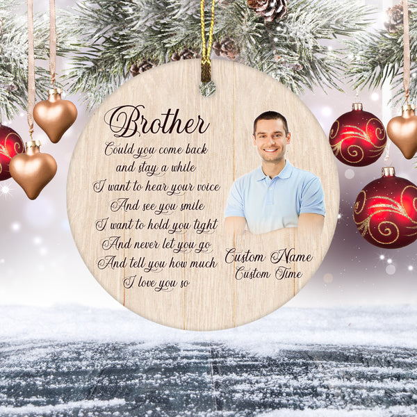 Angel Brother memorial ornament, Personalized remembrance ornament for loss brother, sympathy gift| ONT126