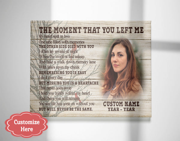 Personalized Memorial Canvas for loss of loved one, Meaningful Sympathy Gift for loss of Mom Dad - VTQ138