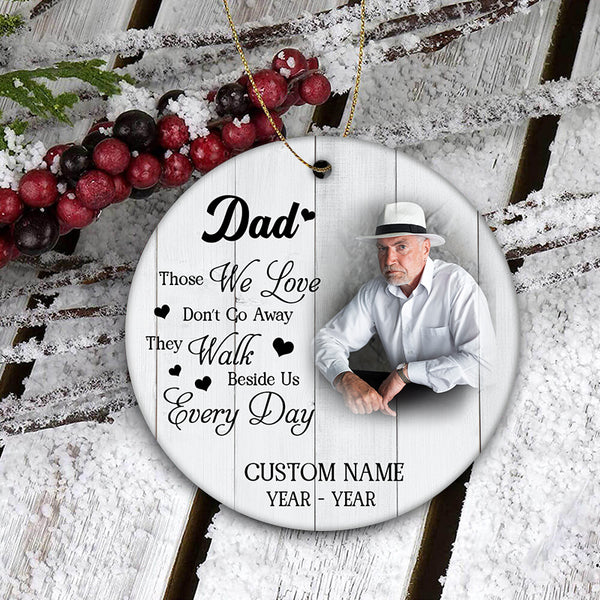 Dad Remembrance Christmas Ornament Personalized Angel Dad Memorial Gift For Loss Of Loved One Father ODT44