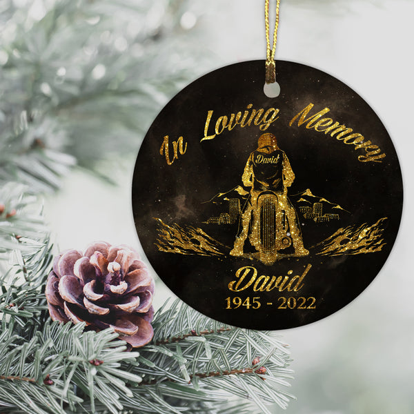 Personalized Motorcycle Memorial Ornament Sympathy Gift For Loss Of Bikers Remembrance Home Decor ODT02