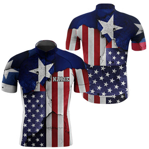 Men women Texas cycling jersey UPF50+ American Bike shirt with 3 pockets full zip MTB BMX clothes| SLC172