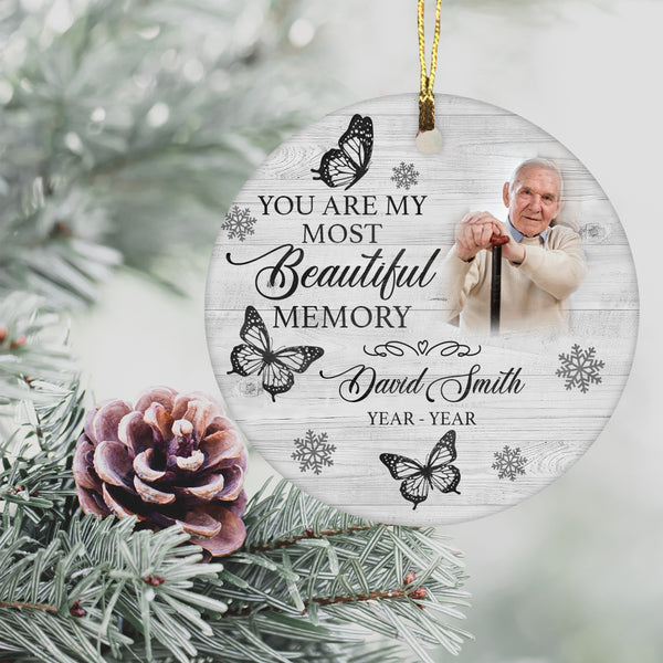 Personalized Memorial Ornament For Dad Mom Christmas Remembrance Gift For Loss Of Loved One In Heaven ODT52