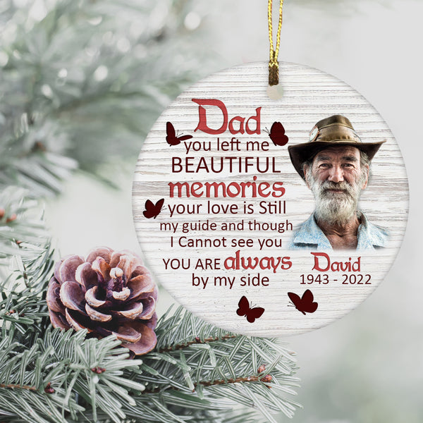 Personalized dad memorial ornament, Christmas in heaven ornament, sympathy ornament for loss of dad| ONT16