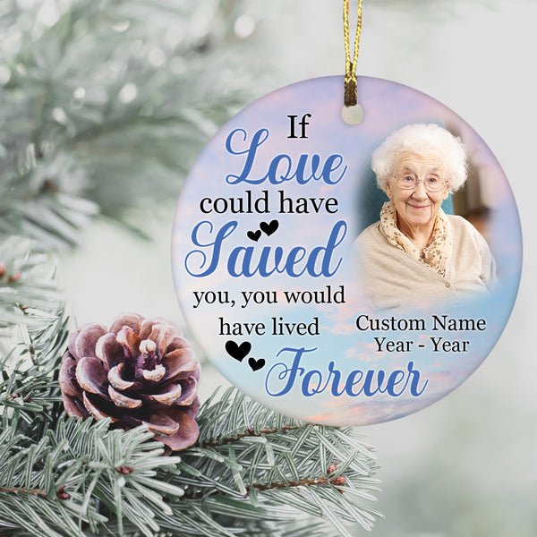 Personalized memorial ornament for loss, Christmas in heaven, keepsake remembrance gift| ONT33