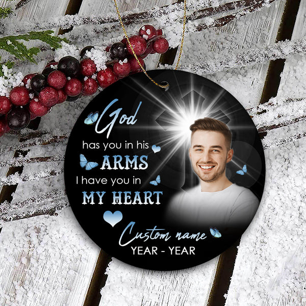 Personalized Memorial Ornament For Dad Mom Remembrance Gift For Loss Of Loved One Son Brother ODT56