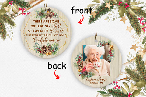 Memorial Ornament Personalized - Their Light Remains Ornament Customized 2 Sided Ornament Christmas Remembrance Ornament In Memory of Dad Mom Loved Keepsake Sympathy Gift - JOR78