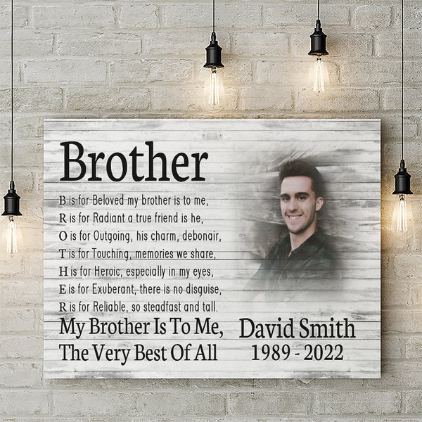 Brother bereavement canvas - Remembrance memorial gift loss of loved one, loss of brother in heaven CNT24