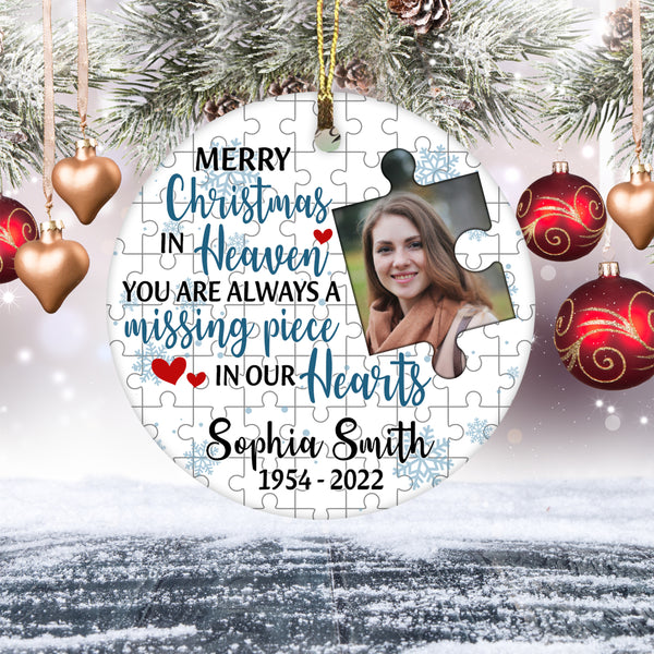 Custom memorial ornament, remembrance Xmas ornament, sympathy gifts for dad, mom, sister, brother| ONT40