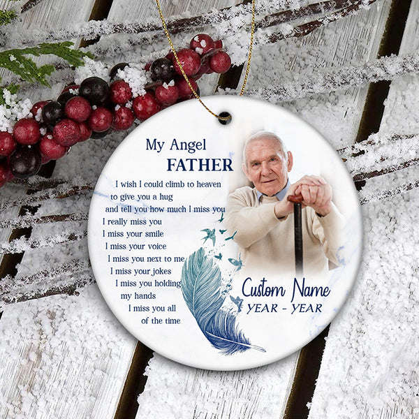 Dad memorial ornament - angel father, remembrance ornament, keepsake Christmas gift for loss of dad| ONT22