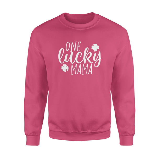 Women One Lucky Mama Letter Funny - Standard Crew Neck Sweatshirt