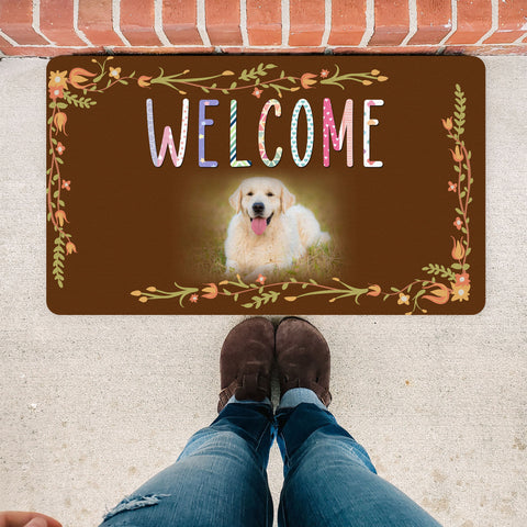 Personalized Dog Welcome Doormat| Welcome Dog Doormat Custom Gift for Dog Lover, Dog Owner, Pet Lover| JDM60