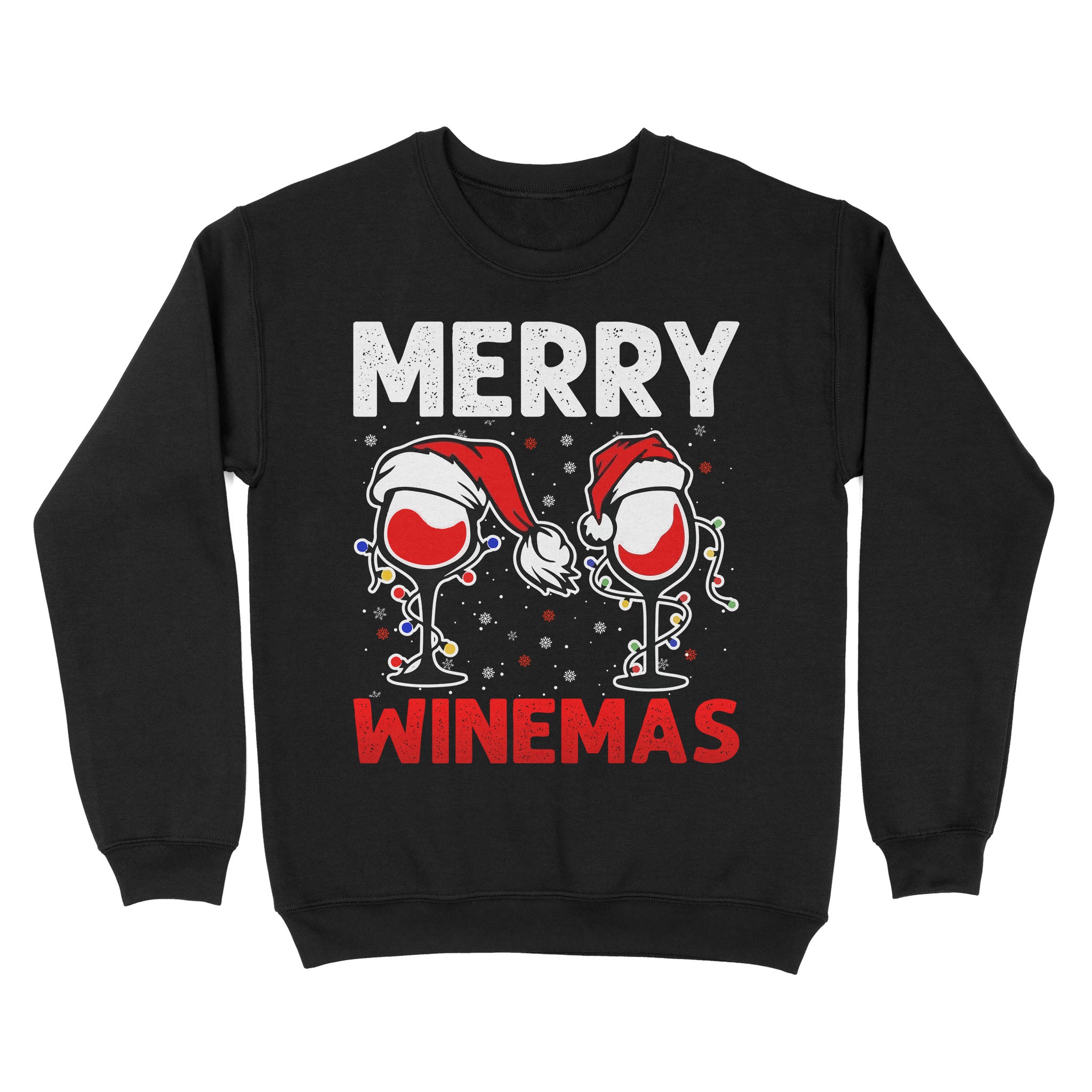 Merry Winemas Christmas Sweatshirt for Wine lovers FFS - IPHW1904