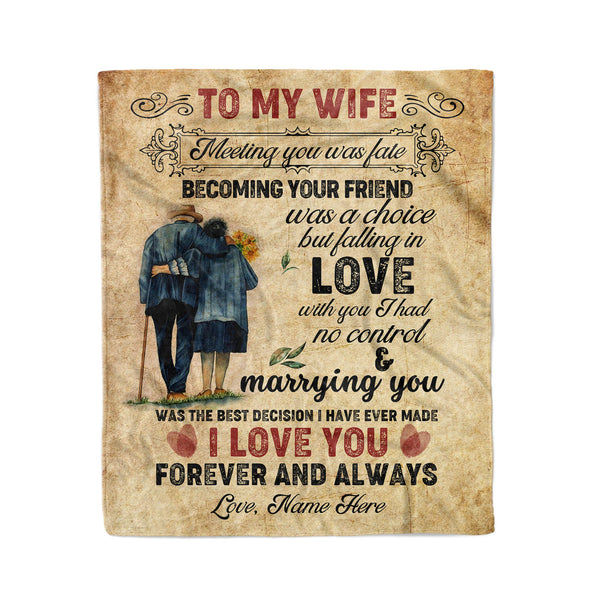 I Love You Forever and Always My Wife Fleece Blanket, Gift for Wife, Valentine's Gift, Anniversary gift - TNN23D07