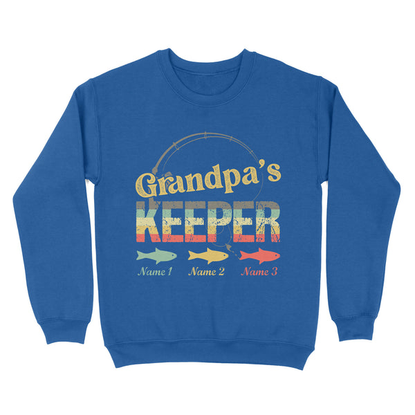 Grandpa's keeper custom fishing shirt, grandpa shirt, gifts for grandpa, grandfather, father's day D02 NQS1631 - Standard Crew Neck Sweatshirt