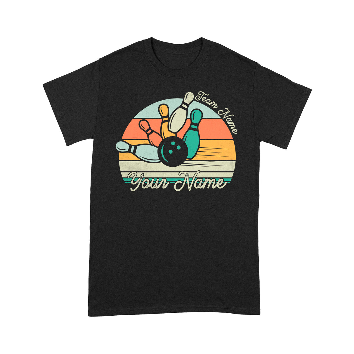 Custom Bowling Retro Shirt, Personalized Bowling Name T-Shirt