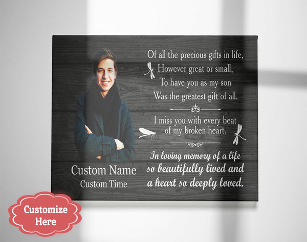 Sympathy gift for loss of Brother Son, Brother memorial gifts, Bereavement Remembrance Condolence gifts - VTQ154