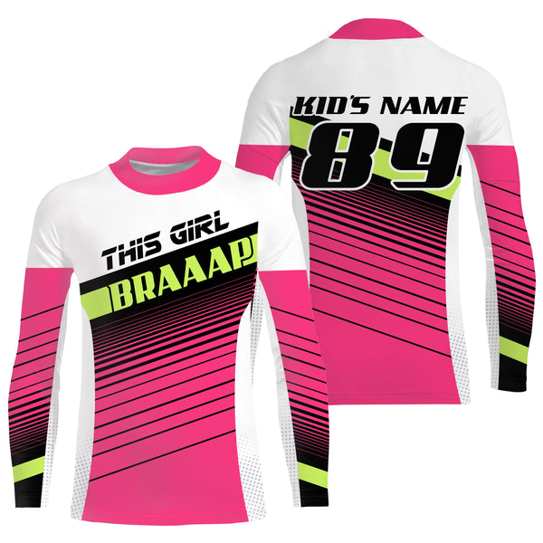 This Girl Brap custom motocross jersey for women girls pink dirt bike racing motorcycle biker NMS1007