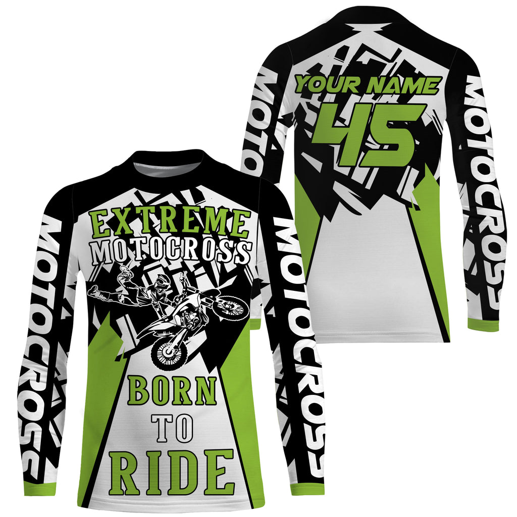 : Kid Custom Motocross Jersey UPF30+ Born to Ride Dirt