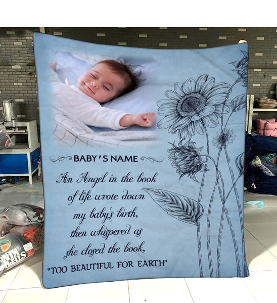 Baby Memorial Blanket Personalized Sympathy Gifts for Loss of Baby, Loss of Child, Child Loss Memorial Gifts VTQ115