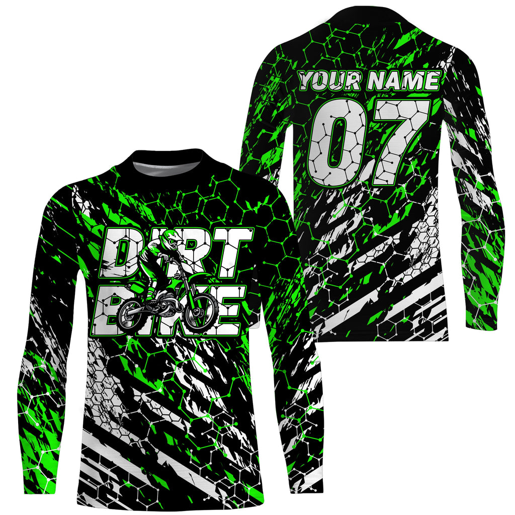 Personalized Motocross Jersey UPF30+, Motorcycle Green Dirt Bike Racin –  Myfihu