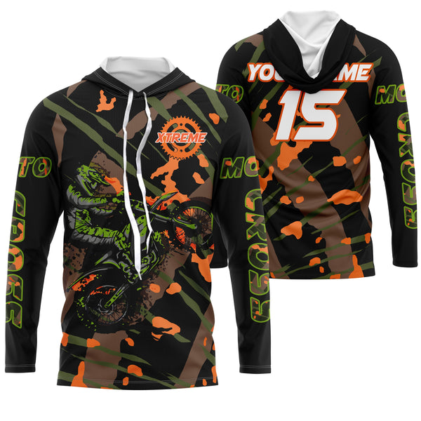 Camo Motocross racing jersey kid men women UPF30+ personalized dirt bike off-road motorcycle PDT58