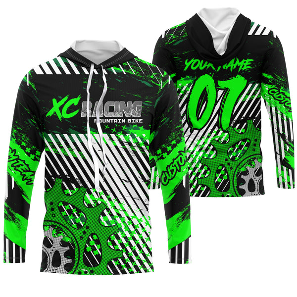 Green XC racing jersey Cross-country lightweight UPF30+ sun shirts Kid Adult Cycling MTB BMX gear| SLC106