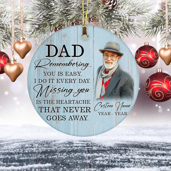 Dad memorial ornament remember you dad, Christmas in heaven, memorial gift for dad remembrance| ONT20