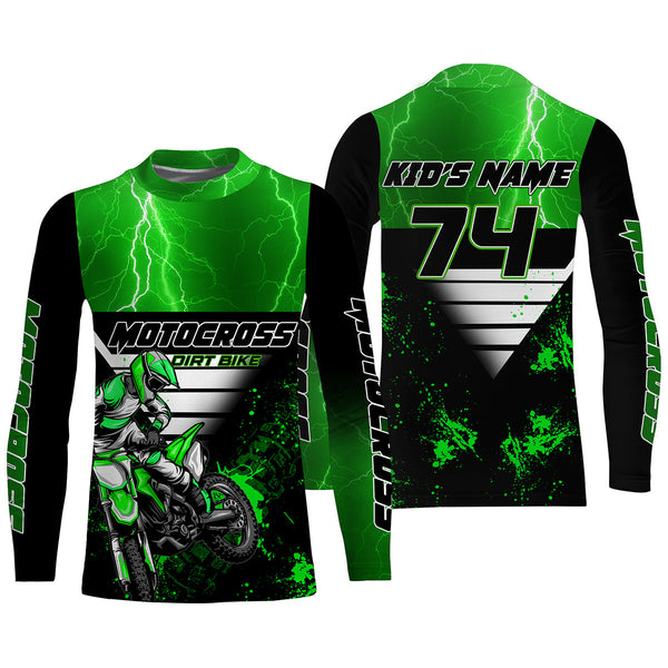 Xtreme dirt bike custom green MX jersey UPF30+ kid men women Motocross racing motorcycle shirt PDT68