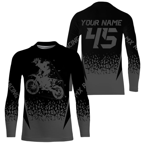 MX racing jersey personalized motocross UPF30+ adult&kid grey dirt bike riders off-road motorcycle| NMS873