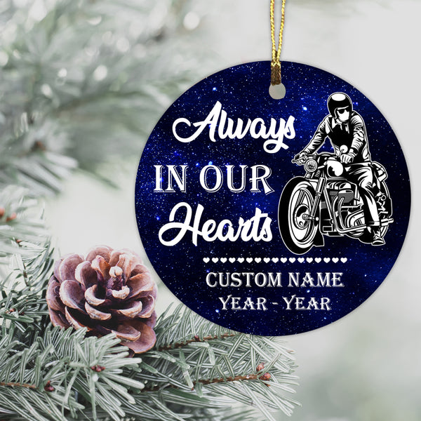 Personalized Motorcycle Memorial Ornament Christmas Sympathy Gift For Loss Of Bikers In Heaven ODT12