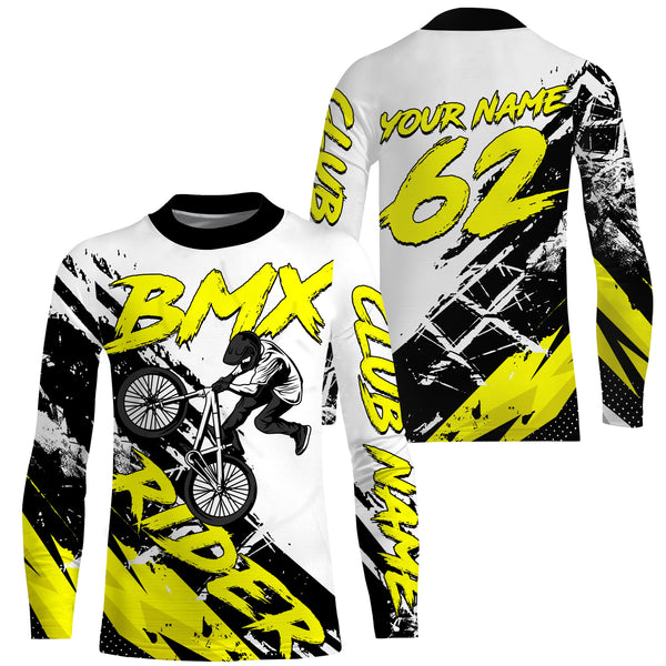 Yellow BMX custom jerseys UPF30+ Off-road rider shirt Cycling gear BMX clothing youth| SLC85