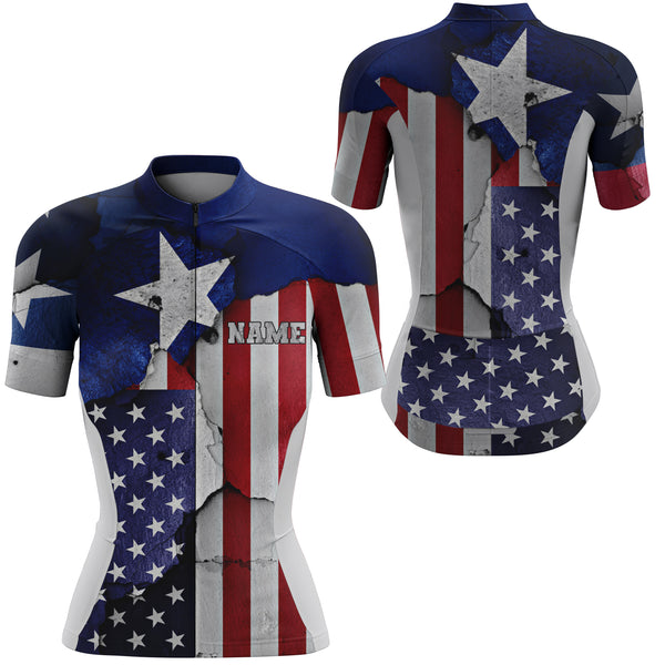 Men women Texas cycling jersey UPF50+ American Bike shirt with 3 pockets full zip MTB BMX clothes| SLC172