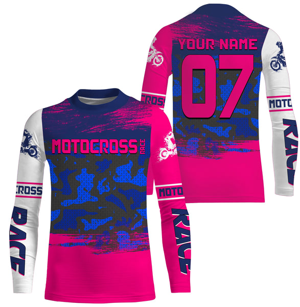 Custom motocross jersey camouflage kid men women UPF30+ MX racing dirt bike offroad motorcycle race NMS988