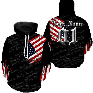 Adult Motocross Hoodie UV Custom American Hooded Jersey Biker Off-Road Motorcycle Patriotic Hoodie PDT432