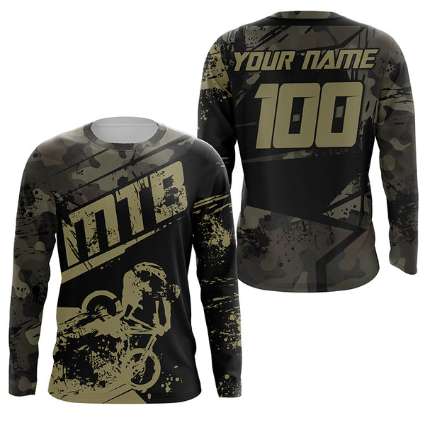 Camo MTB jersey kids youth UPF30+ mountain bike shirt mens cycling jersey boys girls riding shirt| SLC266