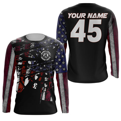 Patriotic Personalized Motocross Jersey UPF30+ No Guts No Glory American MX Racing Dirt Bike NMS1206