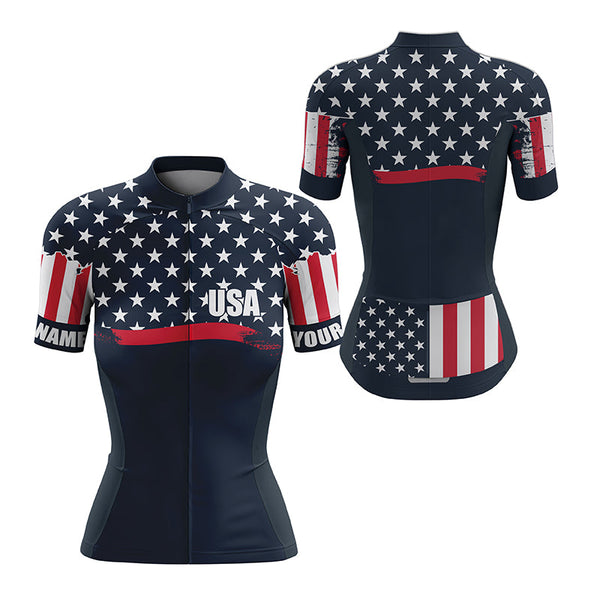 American mens womens cycling jersey with 3 pockets UPF50+ USA bike shirts full zip bicycle clothes| SLC216